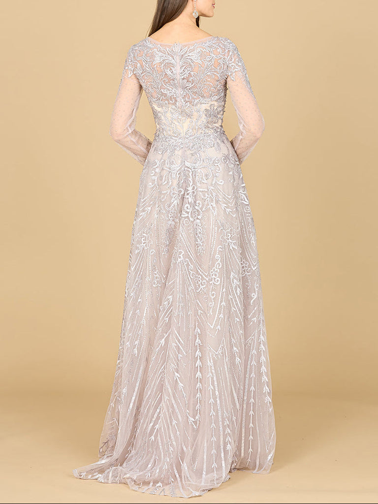Long Sleeve High Neck Gown