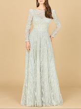 Load image into Gallery viewer, Long Sleeve Beaded Lace Gown