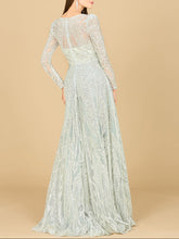 Load image into Gallery viewer, Long Sleeve Beaded Lace Gown