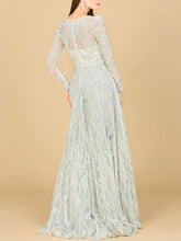 Load image into Gallery viewer, Long Sleeve Beaded Lace Gown