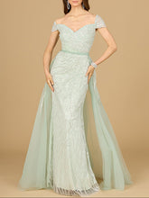 Load image into Gallery viewer, Classic Off Shoulder Overskirt Gown