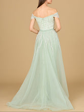 Load image into Gallery viewer, Classic Off Shoulder Overskirt Gown