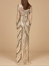 Load image into Gallery viewer, Cascading Beads Long Sleeve Dress - OUTLET