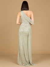 Load image into Gallery viewer, Beaded One Shoulder Dress with Train