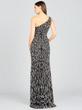 Load image into Gallery viewer, One-Shoulder Beaded Gown with High Slit