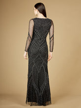 Load image into Gallery viewer, Long Sleeve Beaded Dresses with Sheer Sleeves - OUTLET