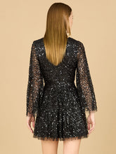 Load image into Gallery viewer, Bell Sleeve Sequin Cocktail Dress