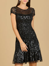 Load image into Gallery viewer, Cap Sleeve Sequin Short Dress
