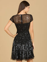 Load image into Gallery viewer, Cap Sleeve Sequin Short Dress