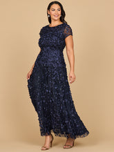 Load image into Gallery viewer, 3D Floral Embellished Cap Sleeve Gown | 29181