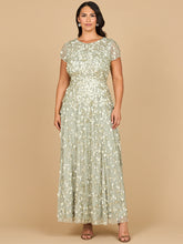 Load image into Gallery viewer, 3D Floral Embellished Cap Sleeve Gown | 29181
