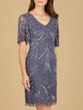 Load image into Gallery viewer, Beaded Cocktail Dress with Short Sleeves  - OUTLET