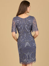 Load image into Gallery viewer, Beaded Cocktail Dress with Short Sleeves  - OUTLET