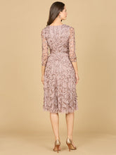 Load image into Gallery viewer, Flowing, 3D Embroidered Midi Dress with Sleeves