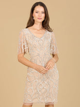 Load image into Gallery viewer, Beaded Short Dress with Cape Sleeves  - OUTLET
