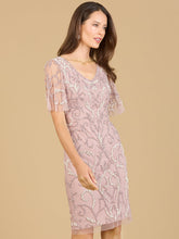 Load image into Gallery viewer, Beaded Short Dress with Cape Sleeves  - OUTLET