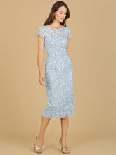 Load image into Gallery viewer, 3D Applique Midi Dress with Cap Sleeves