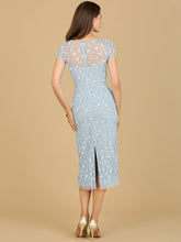 Load image into Gallery viewer, 3D Applique Midi Dress with Cap Sleeves