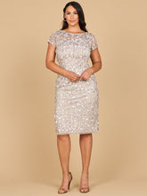 Load image into Gallery viewer, 3D Applique Midi Dress with Cap Sleeves