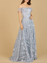 Load image into Gallery viewer, Flutter Off Shoulder Lace Gown