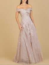Load image into Gallery viewer, Off Shoulder Embroidered Ballgown