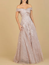 Load image into Gallery viewer, Off Shoulder Embroidered Ballgown