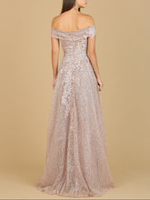 Load image into Gallery viewer, Off Shoulder Embroidered Ballgown