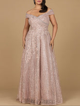 Load image into Gallery viewer, Off Shoulder Embroidered Ballgown