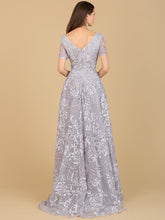Load image into Gallery viewer, Short Sleeve Lace A-Line Dress with V-Neckline