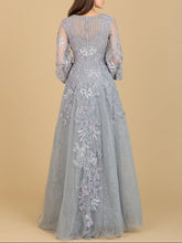 Load image into Gallery viewer, V Neckline Balloon Sleeve Gown