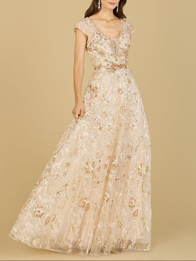 Lace Embellished A-Line Dress