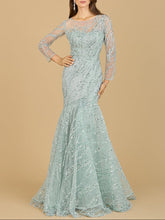 Load image into Gallery viewer, Long Sleeve Mermaid Beaded Gown