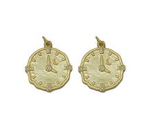 Load image into Gallery viewer, Gold CZ Clock Charm, Sku#LK684