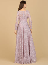 Load image into Gallery viewer, A-line Gown With Long Sleeves, V-Neckline