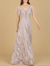 Load image into Gallery viewer, Cape Sleeve V-Neck Gown  - OUTLET