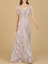 Load image into Gallery viewer, Cape Sleeve V-Neck Gown  - OUTLET