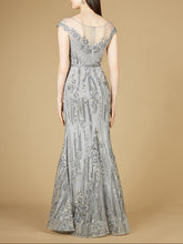 Load image into Gallery viewer, Cap Sleeve, Mermaid Lace Gown with High Neck OUTLET