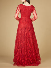 Load image into Gallery viewer, Long Sleeve V-Neck Ballgown  - OUTLET