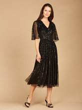 Load image into Gallery viewer, Flowing, Sequin Midi Dress with Short Sleeves | 29221