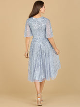 Load image into Gallery viewer, Flowing, Sequin Midi Dress with Short Sleeves | 29221