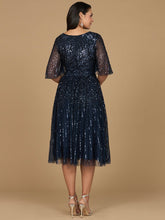 Load image into Gallery viewer, Flowing, Sequin Midi Dress with Short Sleeves | 29221