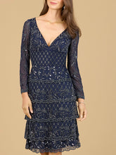 Load image into Gallery viewer, Knee Length, Long Sleeve Cocktail Dress