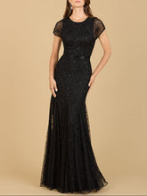 Load image into Gallery viewer, Beaded Mermaid Cap Sleeve Gown