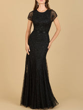 Load image into Gallery viewer, Beaded Mermaid Cap Sleeve Gown