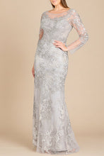 Load image into Gallery viewer, High Neck Long Sleeve Fitted Lace Gown