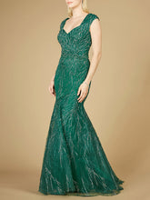 Load image into Gallery viewer, Cap Sleeve Mermaid Beaded Gown