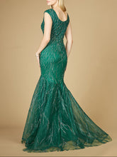 Load image into Gallery viewer, Cap Sleeve Mermaid Beaded Gown