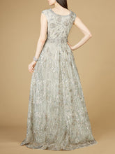 Load image into Gallery viewer, Cap Sleeve V-Neck Lace A-line Gown