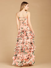 Load image into Gallery viewer, Ruffle Skirt Printed Gown with Spaghetti Straps - OUTLET