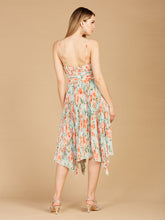 Load image into Gallery viewer, V-Neck Printed Midi Length Dress with Pleats - OUTLET